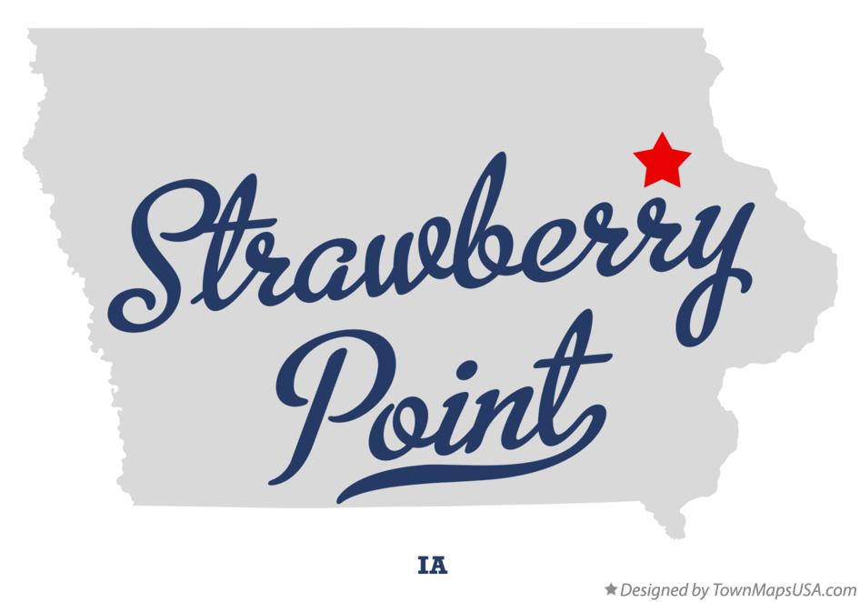 Map of Strawberry Point Iowa IA