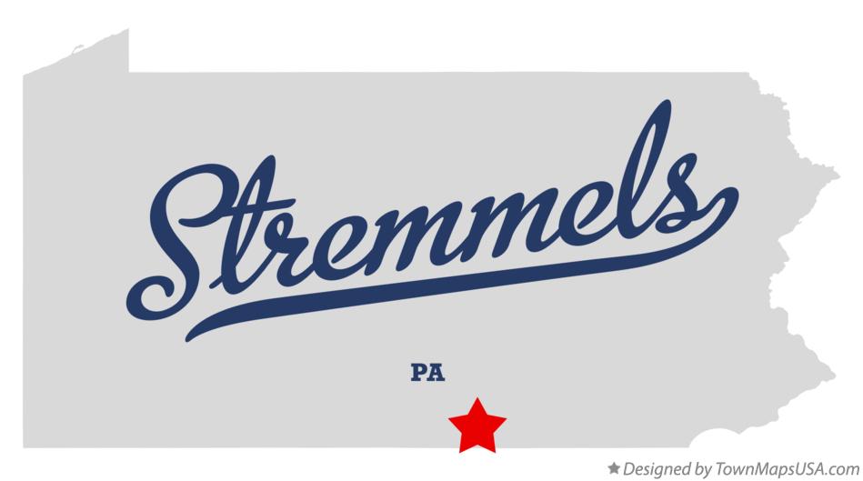 Map of Stremmels Pennsylvania PA