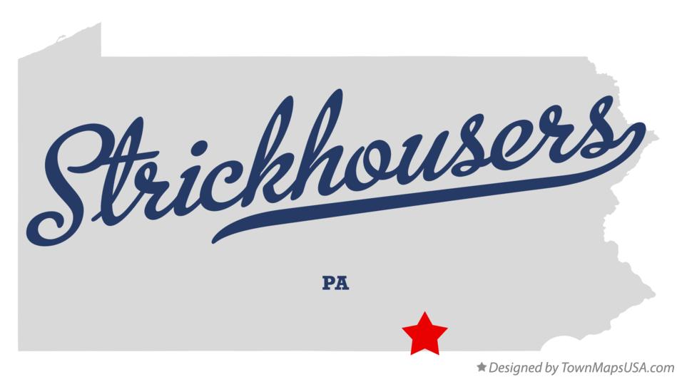 Map of Strickhousers Pennsylvania PA