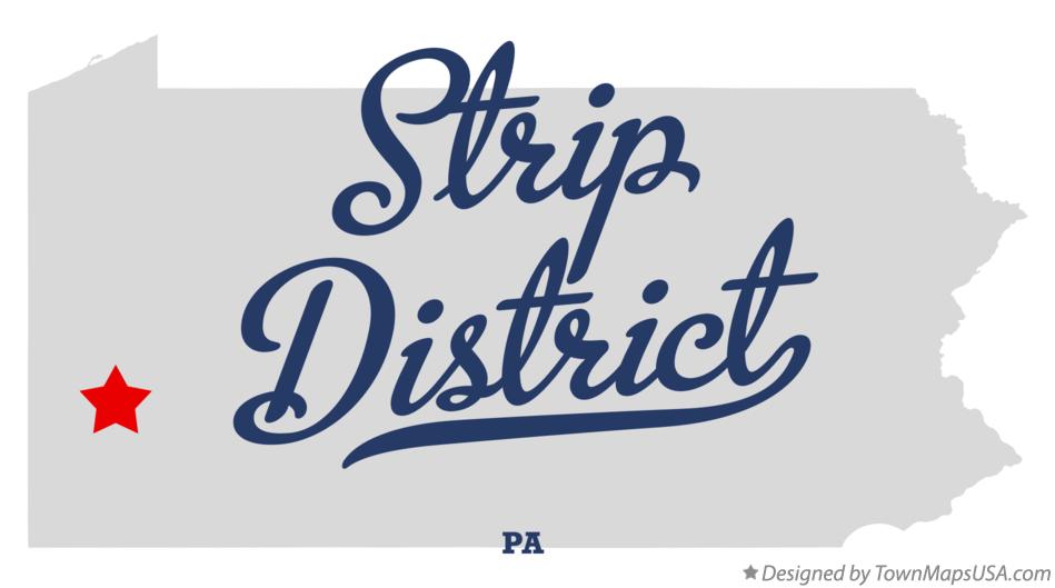 Map of Strip District Pennsylvania PA