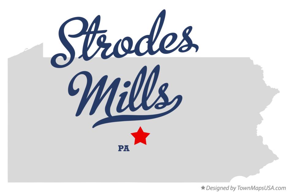 Map of Strodes Mills Pennsylvania PA
