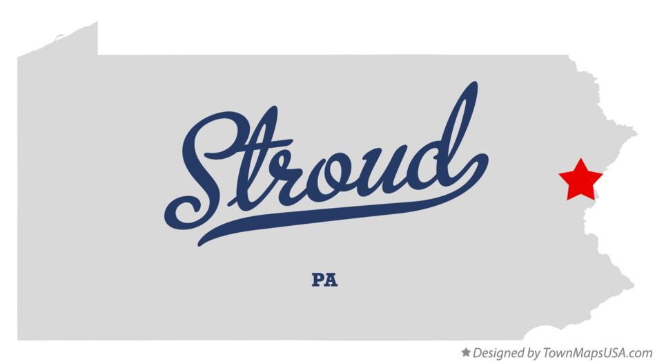 Map of Stroud Pennsylvania PA