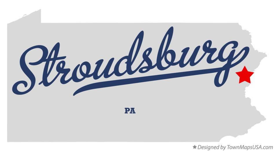Map of Stroudsburg Pennsylvania PA
