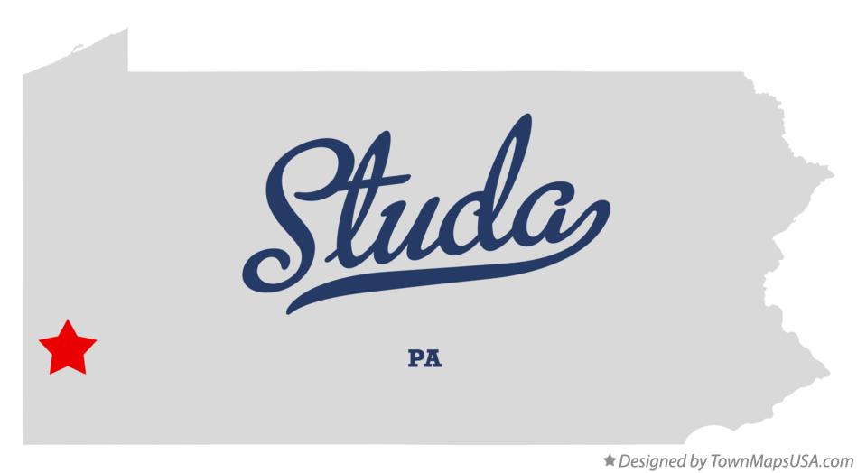 Map of Studa Pennsylvania PA