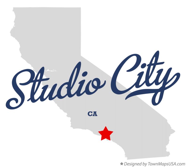 Map of Studio City California CA