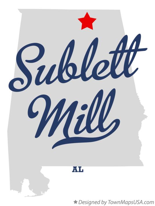 Map of Sublett Mill Alabama AL