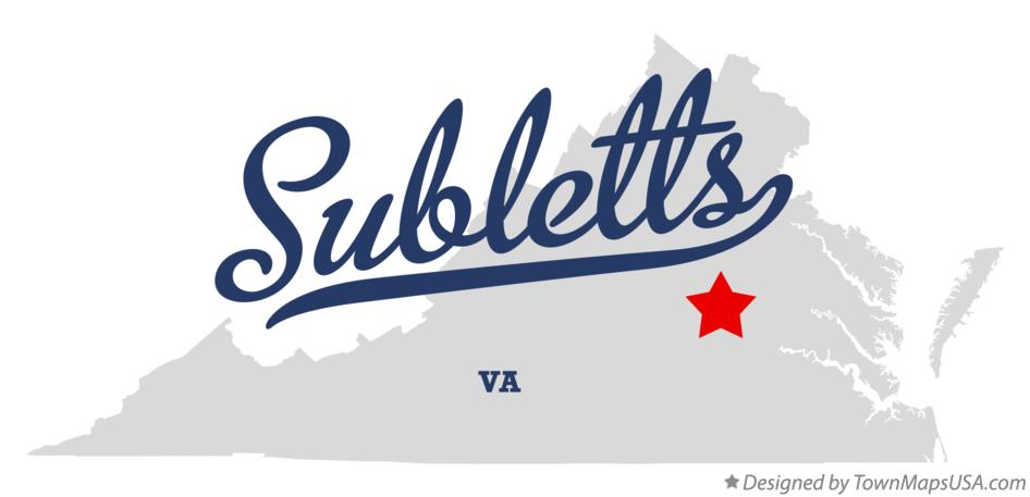 Map of Subletts Virginia VA