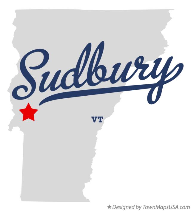 Map of Sudbury Vermont VT