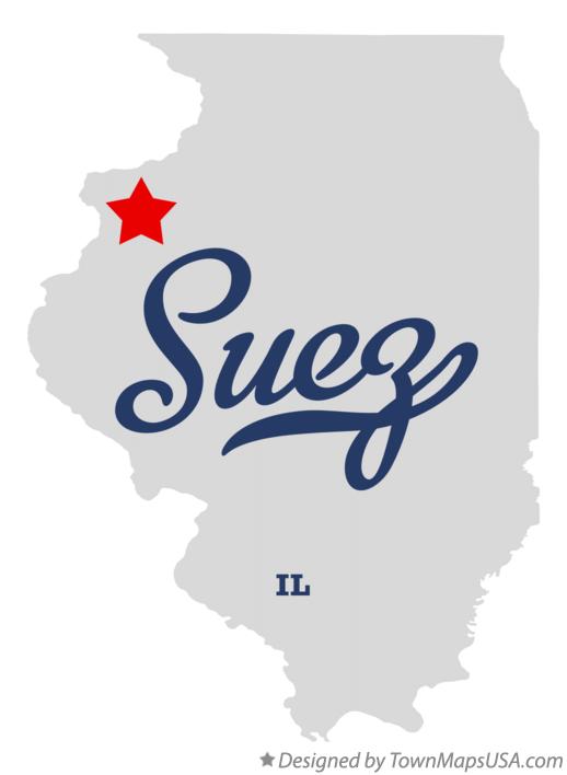 Map of Suez Illinois IL