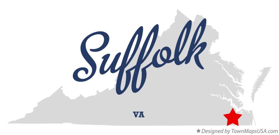 Map of Suffolk Virginia VA