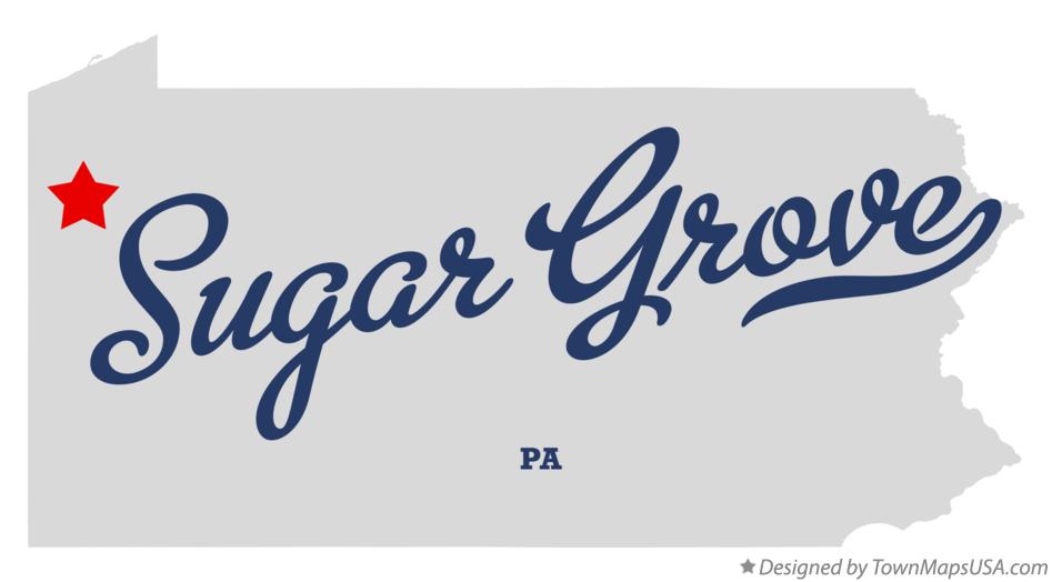 Map of Sugar Grove Pennsylvania PA