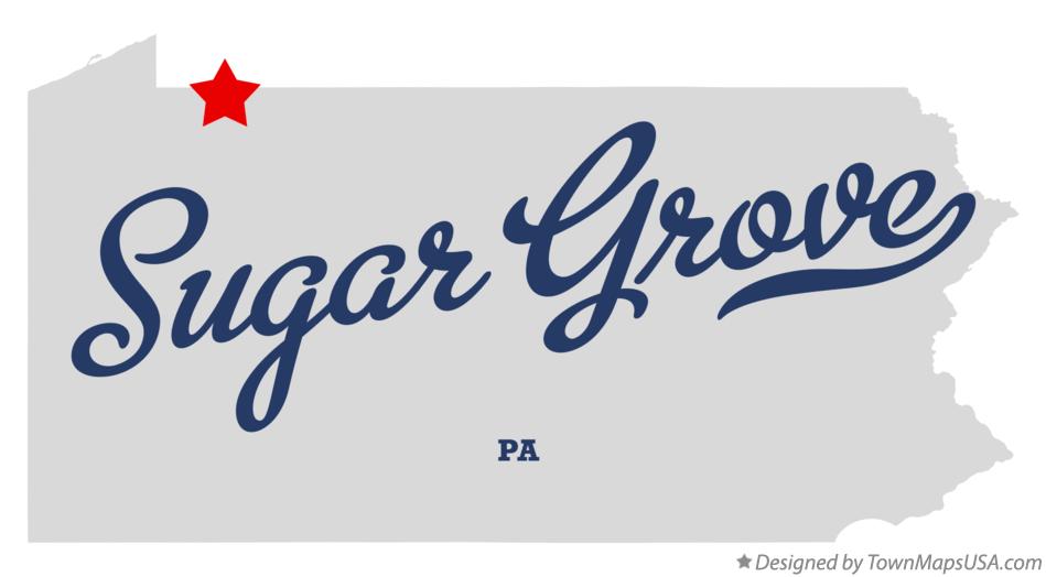 Map of Sugar Grove Pennsylvania PA