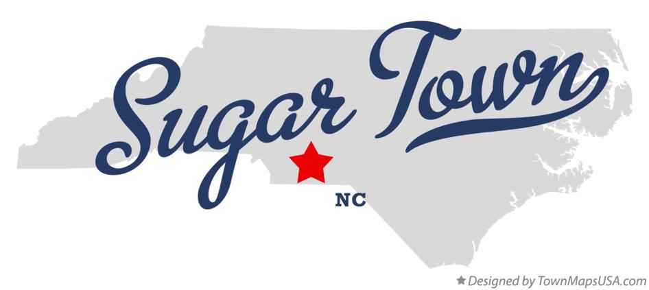 Map of Sugar Town North Carolina NC