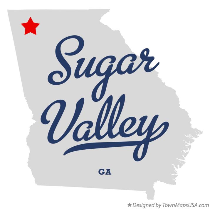 Map of Sugar Valley Georgia GA