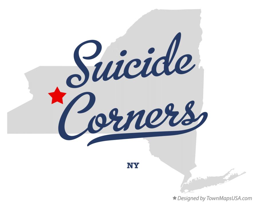 Map of Suicide Corners New York NY