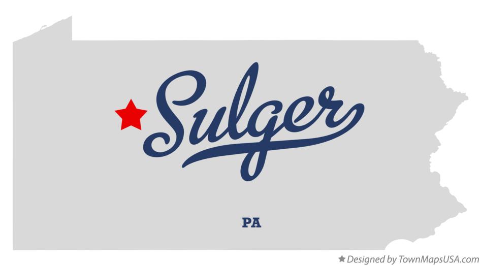 Map of Sulger Pennsylvania PA