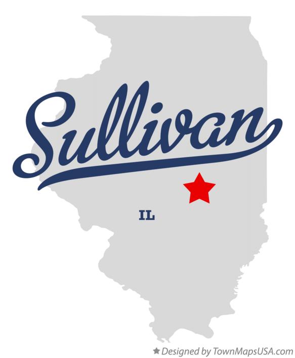 Map of Sullivan Illinois IL