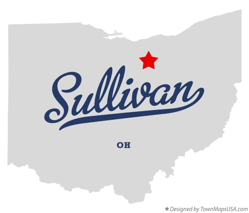 Map of Sullivan Ohio OH