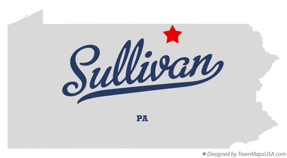 Map of Sullivan Pennsylvania PA