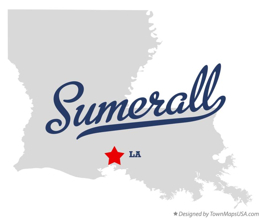 Map of Sumerall Louisiana LA