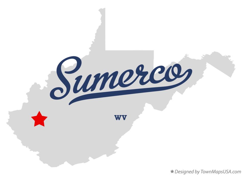 Map of Sumerco West Virginia WV