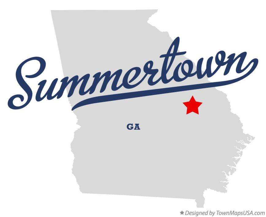 Map of Summertown Georgia GA