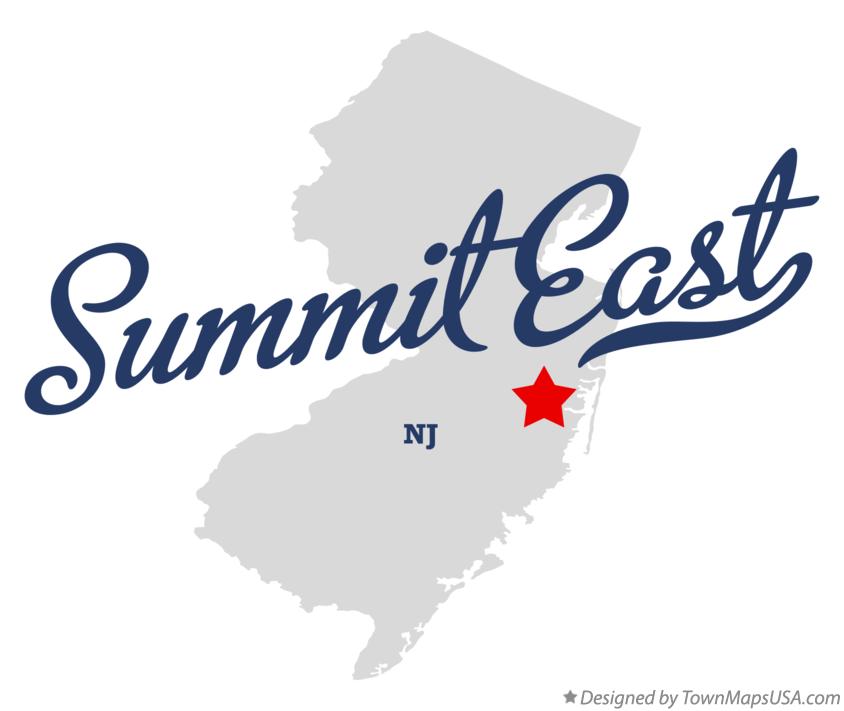 Map of Summit East New Jersey NJ