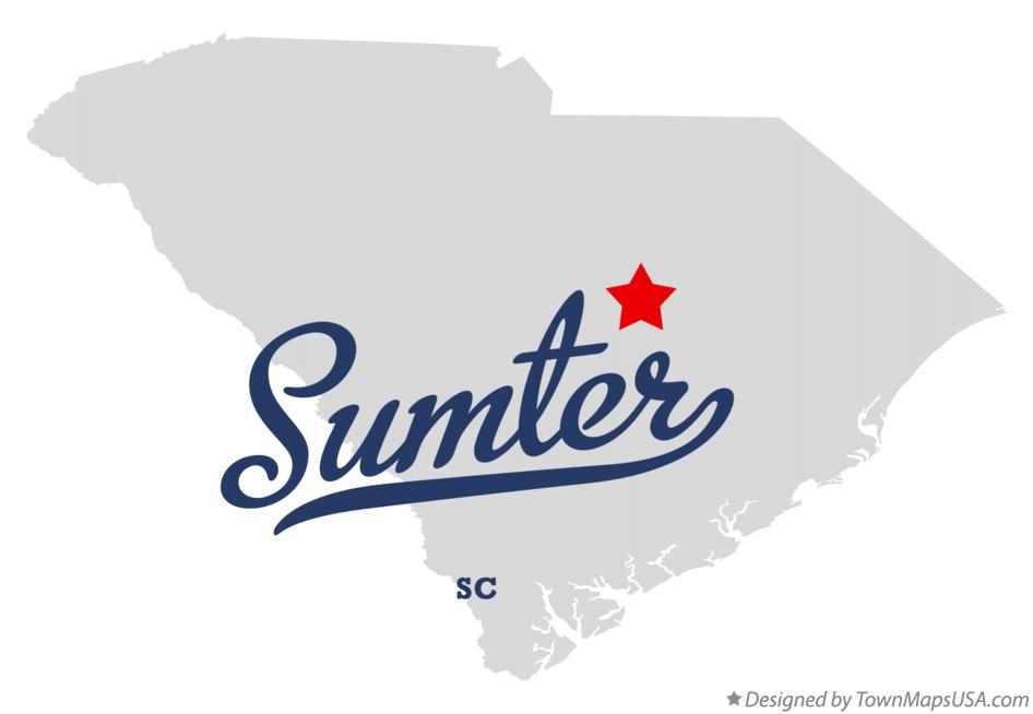 Map of Sumter South Carolina SC
