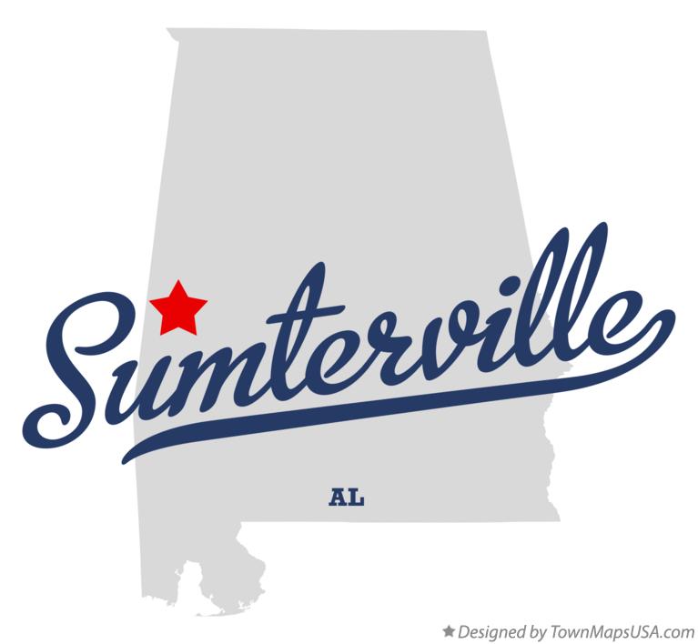 Map of Sumterville Alabama AL