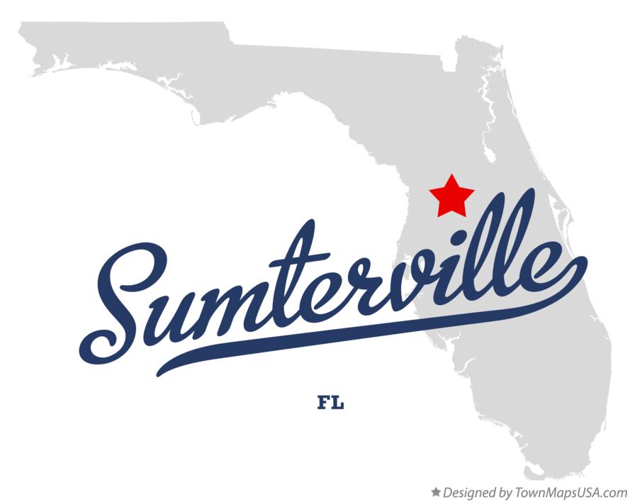 Map of Sumterville Florida FL