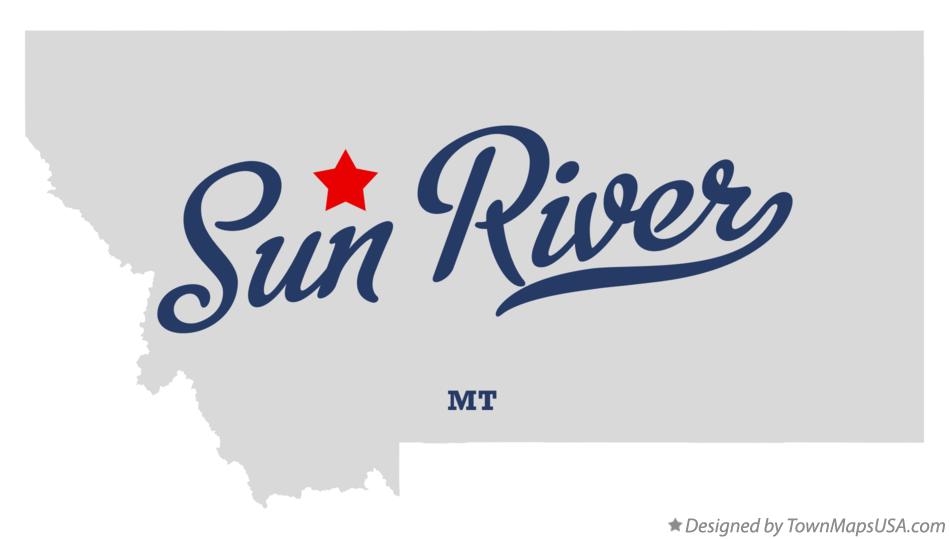 Map of Sun River Montana MT