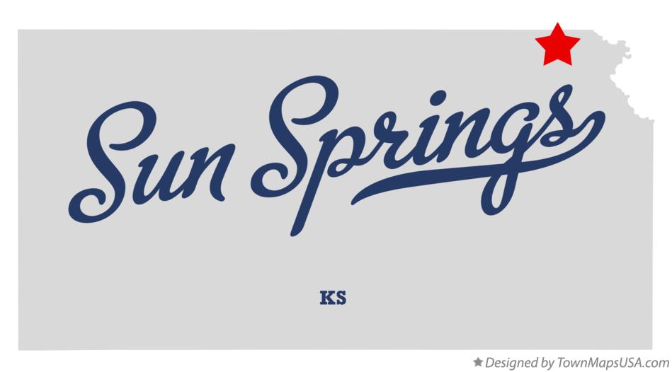 Map of Sun Springs Kansas KS