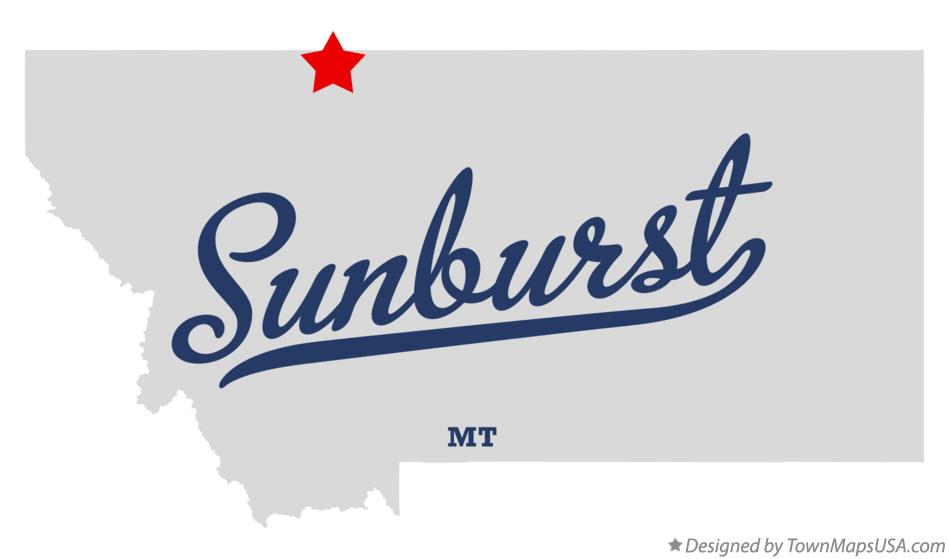 Map of Sunburst Montana MT