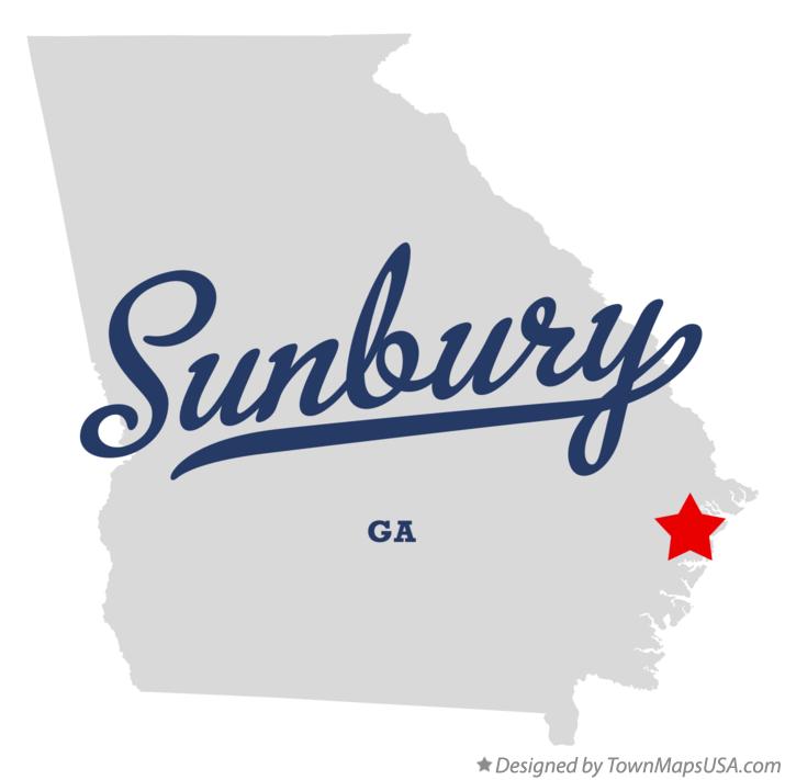 Map of Sunbury Georgia GA
