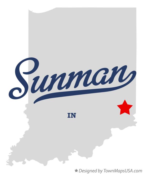 Map of Sunman Indiana IN