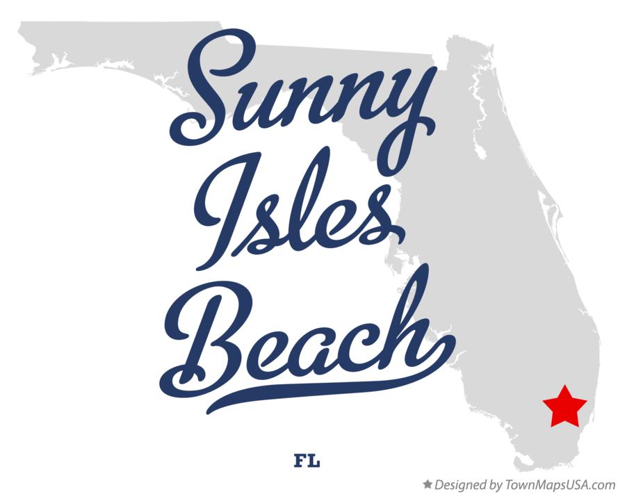 Map of Sunny Isles Beach Florida FL