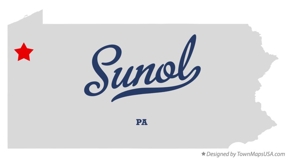 Map of Sunol Pennsylvania PA