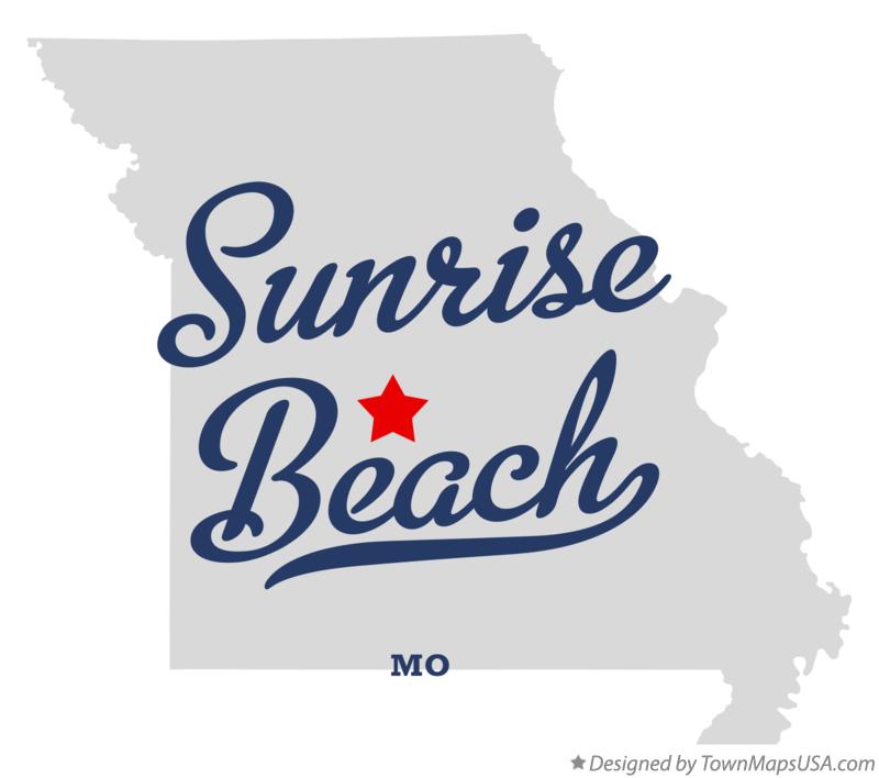 Map of Sunrise Beach Missouri MO