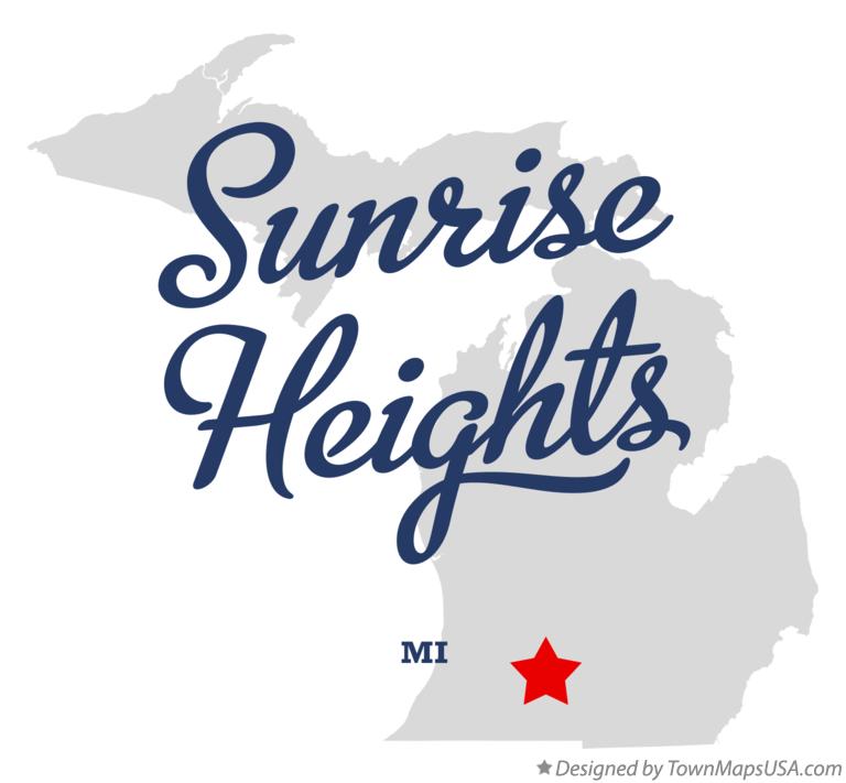 Map of Sunrise Heights Michigan MI