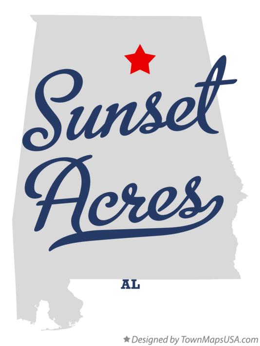 Map of Sunset Acres Alabama AL