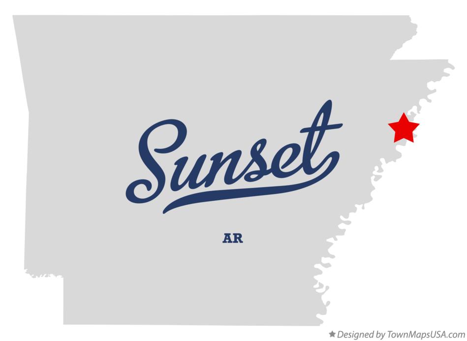 Map of Sunset Arkansas AR