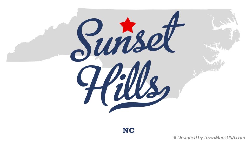 Map of Sunset Hills North Carolina NC