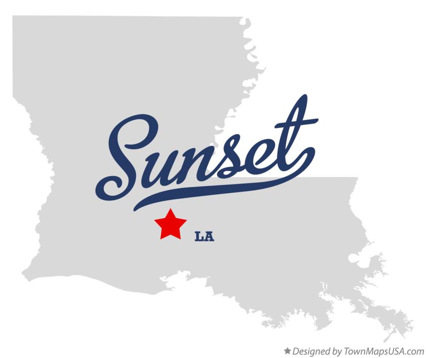 Map of Sunset Louisiana LA