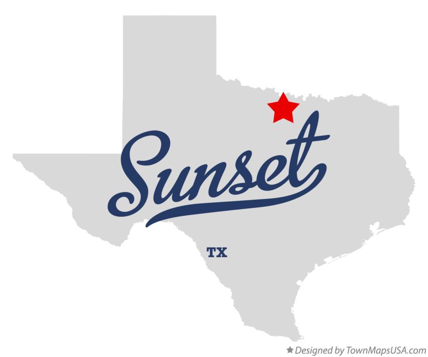 Map of Sunset Texas TX