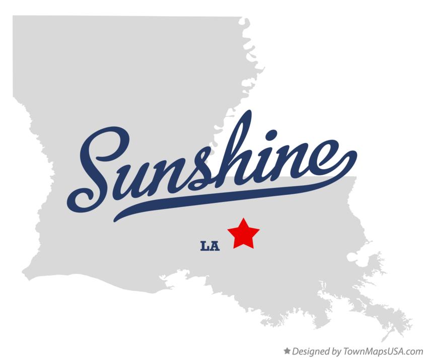 Map of Sunshine Louisiana LA