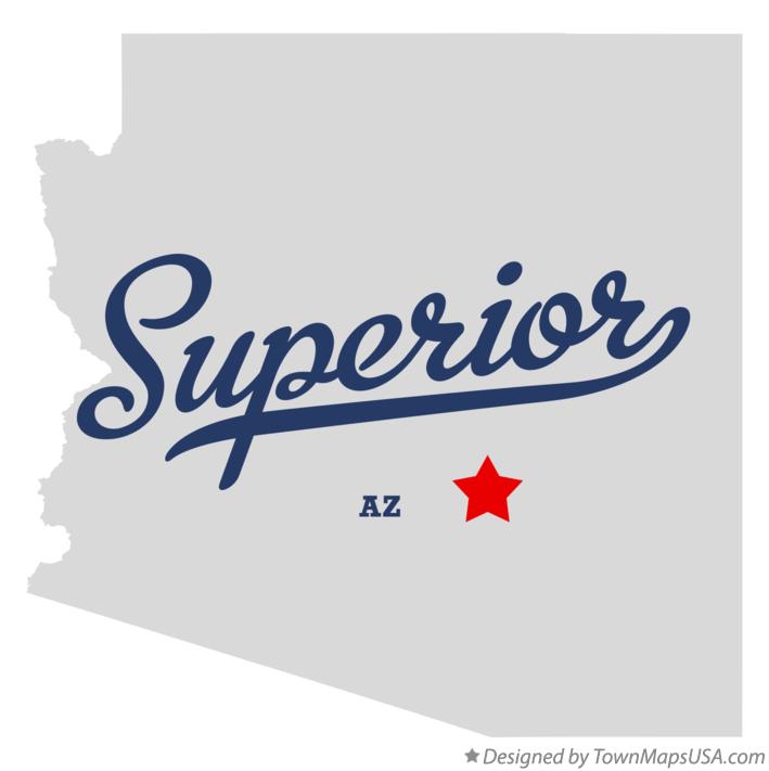 Map of Superior Arizona AZ