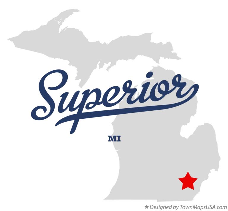 Map of Superior Michigan MI