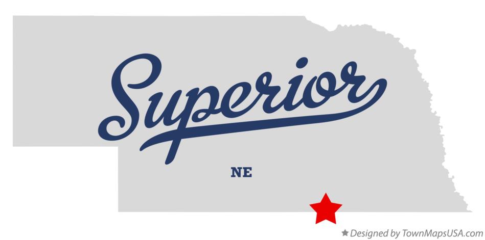 Map of Superior Nebraska NE