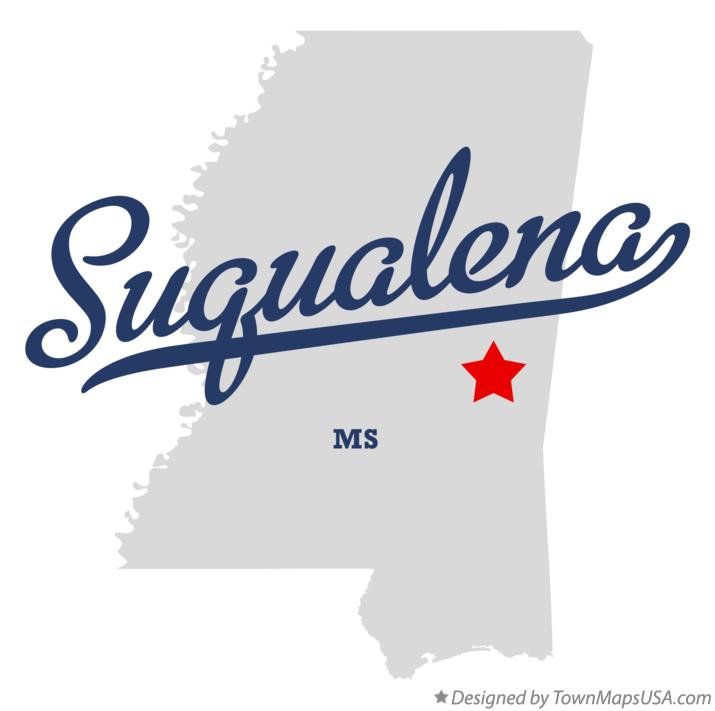 Map of Suqualena Mississippi MS