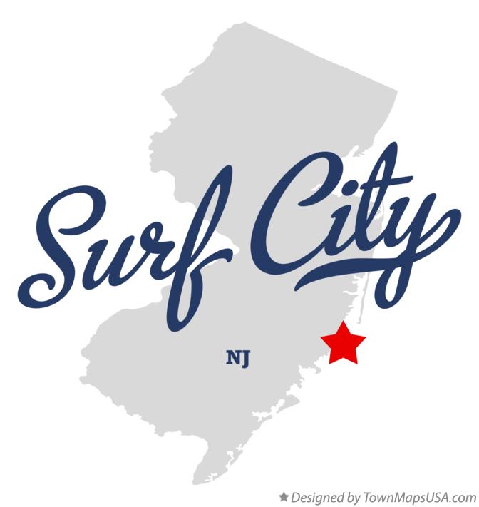 Map of Surf City New Jersey NJ